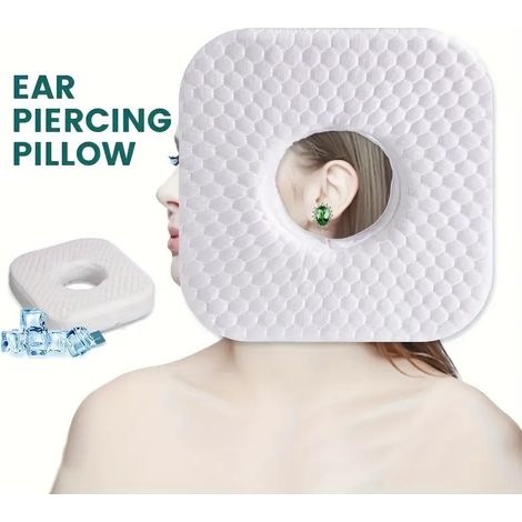 Coussin d'oreille avec trous pour les oreilles pour les personnes dormant sur le côté, pour les douleurs d'oreille (blanc)-AquaForge (1/5)