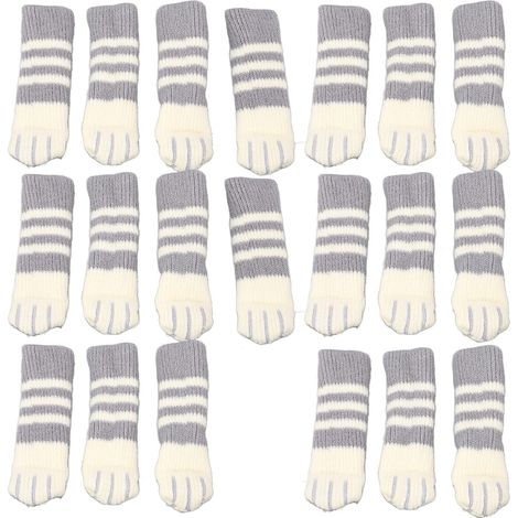 Luqeeg Protège-pieds de chaise tissés en forme patte chat, protections (1/5)