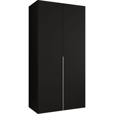Armario Hartford 535, Negro, 202x100x52cm, Puertas de armario: Con bisagras, Número de estantes: 0