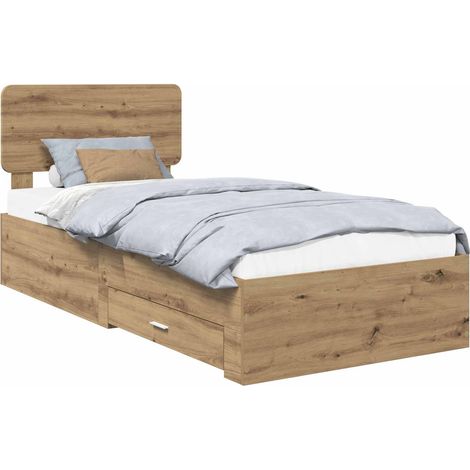 Struttura del letto Rovere artigianale 100 x 200 cm vidaXL