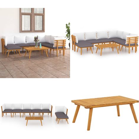 Set Divani da Giardino 8 pz con Cuscini in Massello di Acacia - Divano in legno - Divano da esterno