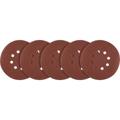Disques de ponçage Velcro 150 mm, P180, lot de 5, avec 8 trous (1/5)