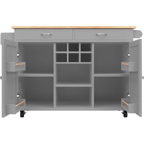 Îlot de cuisine moderne 102 x 45 x 92 cm gris avec rangement (1/5)