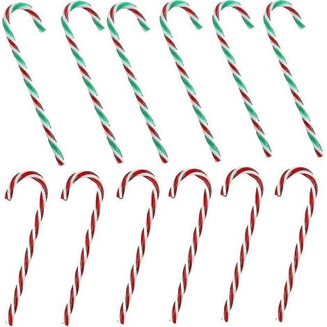 Canne de Noël en sucre d'orge (12 pièces) - Décoration pour sapin de Noël (1/5)