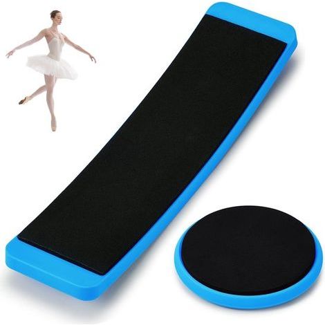 Spinning Board Set - 2-Piece - Portable - Improves Balance - Spinning Training Equipment - Suitable for Figure Skating, Ballet, Ice Skating, Gymnastics, and Cheerleading - Blue (1/5)
