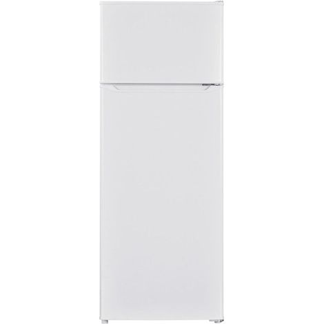 Dema – Réfrigérateur combiné 206L – Congélateur 37L – 3 étagères en verre – Classe énergétique E – Niveau sonore 40 dB – Dimensions 55x58x142 cm