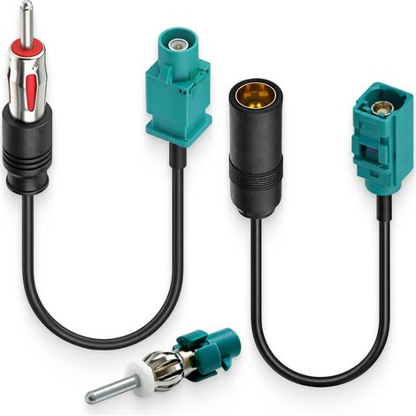 3PCS Adaptateur Antenne Universel avec Câble Fakra Z Mâle vers Prise DIN et Fakra Femelle vers Fiche DIN, Convertisseur pour Antenne Stéréo Radio DAB FM AM, Compatible Adaptateur Radio (1/5)