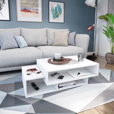 Mesa de centro Bari, Blanco, 105 x 60 cm, Vicco (1/5)