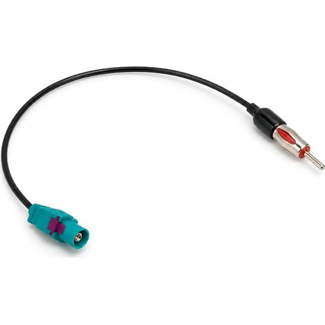 Adaptateur Autoradio Fakra Z Mâle vers DIN, Câble Antenne Voiture 30 cm, Connecteur Radio FM AM, Câble Coaxial RG174 Blindé Haute Densité, Réduction des Interférences (1/5)