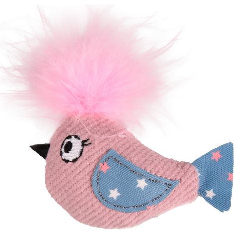 Oiseau rose WINNY  taille 9 x 10 x 3 cm Jouet pour chat - Flamingo