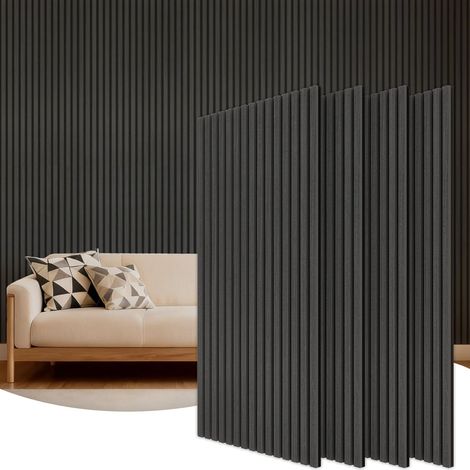 Lot de 4 Panneau Acoustique, Placage Bois, Mousse 3D, Absorption Sonore, Salon Bureau