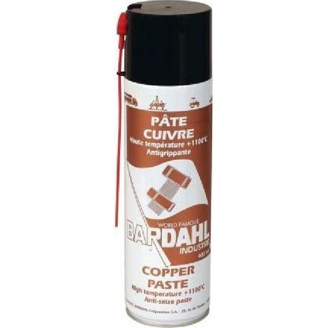 Bardahl – Pâte cuivre aérosol 400ml – Conductivité électrique accrue – Protection contre corrosion jusqu'à +1100°C – Application sur contacts électriques