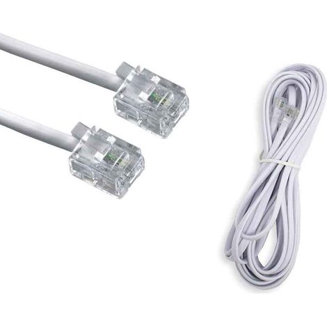 Prolunga telefonica cavo 5 metri connettori plug RJ11 modem telefono fac anti aggrovigliamento