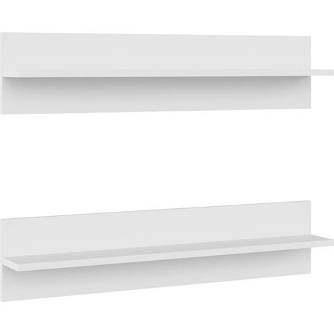 Maison Exclusive - Wandregale 2 Stk. Weiß 80x11,5x18 cm Holzwerks (1/5)