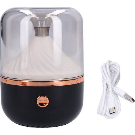 Tragbarer USB-Luftbefeuchter, schwarz und farbig mit LED-Beleuchtung, leise für Büro und Zuhause, Aromatherapie-Diffusor (1/5)