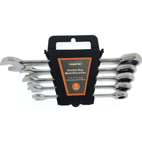 Primaster Ratschen-Ring-Maulschlüssel Set 5 tlg. Maulschlüsssel Ringschlüssel