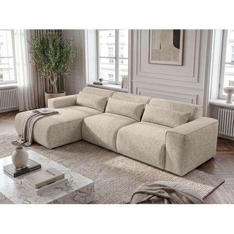 AX LIVING Wohnlandschaft mit Schlaffunktion Ruyam Sofa Creme 310 cm L (1/5)
