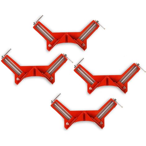 Lot de 4 équerres de serrage en alliage d'aluminium, grande capacité de charge, angle de 90°, pour le travail du bois, idéales pour les aquariums et les cadres photo. (1/5)