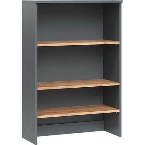 Badschrank Viktor, Anthrazit/Goldkraft Eiche, 68 x 100.4 cm mit offenen Regalen, Vicco