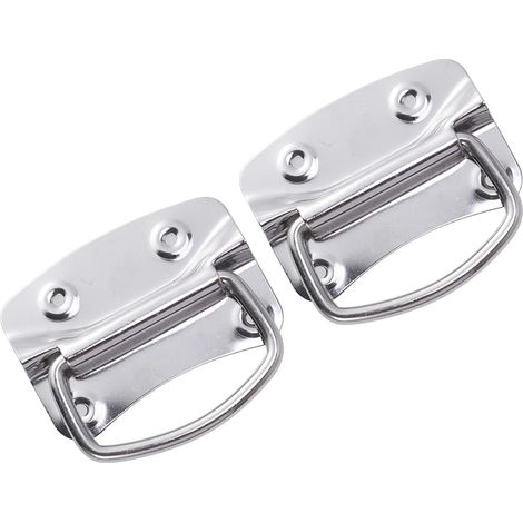 Poignées de traction d'acier inoxydable de 2pcs poignées robustes résistantes de coffre pour la porte de boîte à outils