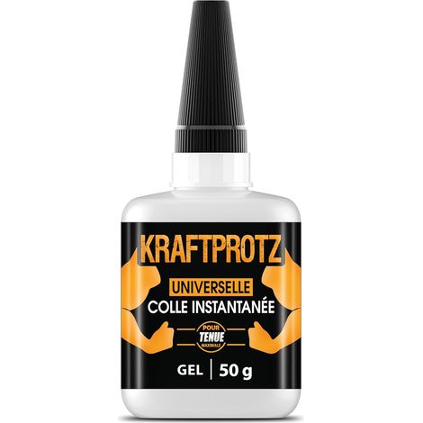 Colle forte gel 50g - ne coule pas & ultra précise - super glue résistante à l’eau, à la chaleur & aux vibrations - colle universelle plastique, bois, métal, verre - bouchon aiguille - (1/5)