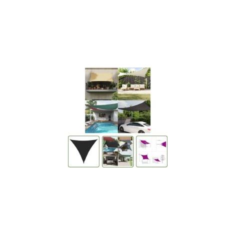 Dreieckiges Sonnenschirmsegel aus Oxford-Gewebe von The Living Store, 4,5 x 4,5 x 4,5 m, Schwarz – Sonnenschirm – Sonnensegel – Outdoor-Sonnenschirm – Sonnenschutz – Outdoor-Unterstand – Crezuo