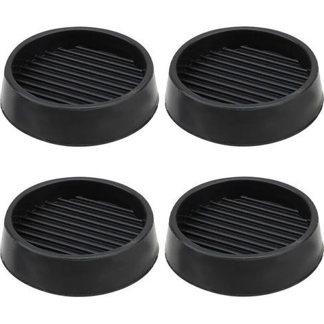 Lot de 4 pieds de meubles en caoutchouc antidérapants, butées de lit, protège-pieds de table et de chaise (5x5 cm, noir) (1/5)