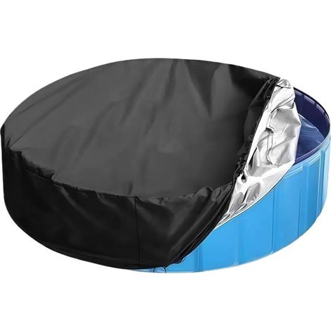 Couverture Piscine Ronde F 122-305 Cm, Solaire De d'hiver Bâche Protection pour Piscines Hivernage Anti-poussière Imperméable avec Cordon Serrage 4 pieds - (1/5)