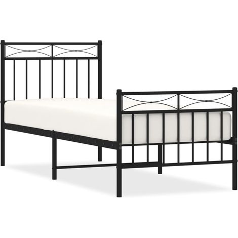 Maison Exclusive - Giroletto con Testiera e Pediera Metallo Nero 80x200 cm (1/5)