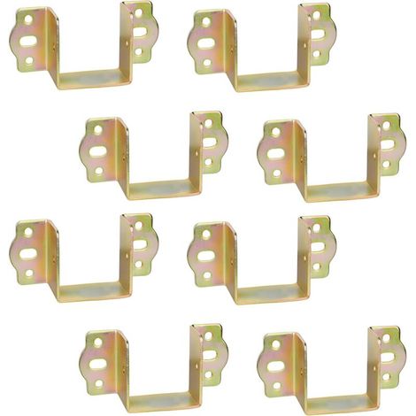 Cerniere per il fissaggio di mobili, fissaggio di travi in legno, larghezza 50 mm, staffe per binari, fissaggi di sospensione, ganci per falegnameria, fissaggio di telai per letti in metallo, 8 pezzi (1/4)