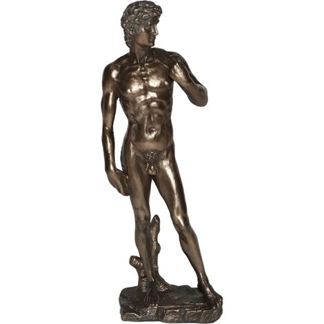 Statuette en polyrésine David de Michelangelo aspect bronze