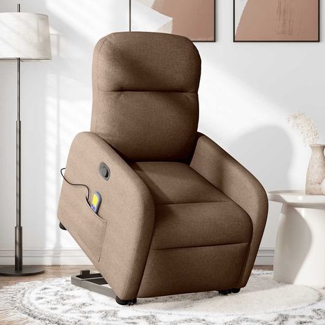 Maison Exclusive - Massagesessel mit Aufstehhilfe Braun Stoff