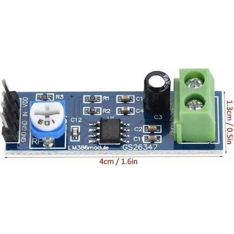 Lot de 5 Modules Amplificateur Audio LM386 200 Gain 5-12V Stéréo pour Arduino (1/3)