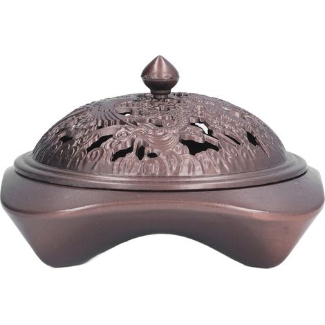 Incense Burner Antique Style Sturdy Durable Copper Alloy Glossy Exquisite Multifunction Powder Incense Burner