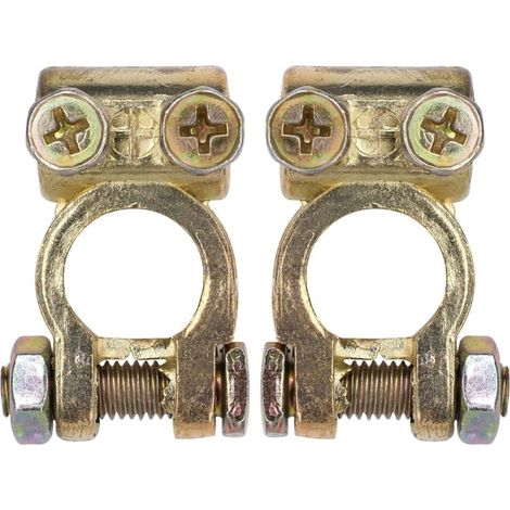 Battery Disconnect Terminals, Gold, Toggle Switch, Manual Operation, Top Post Connectors for Car, Van, RV, Boat (1/5)