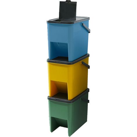 Juego de 3 papeleras apilables H31.5 cm BERGEN