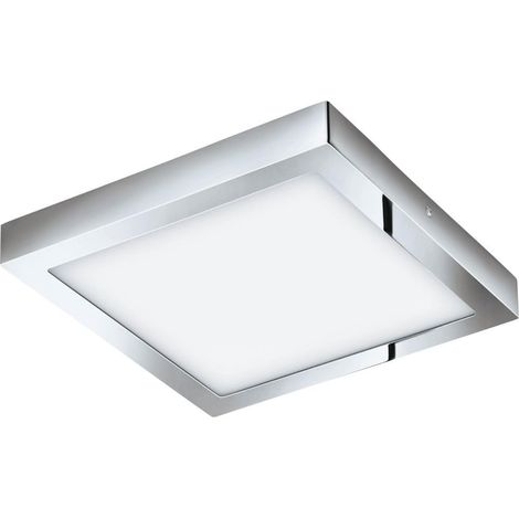 Plafonnier panneau LED Eglo 33668 Crosslink FUEVA-C chromé L : 30 cm l : 30 cm H : 4 cm dimmable IP44 2700-6500 K avec fonction Connect