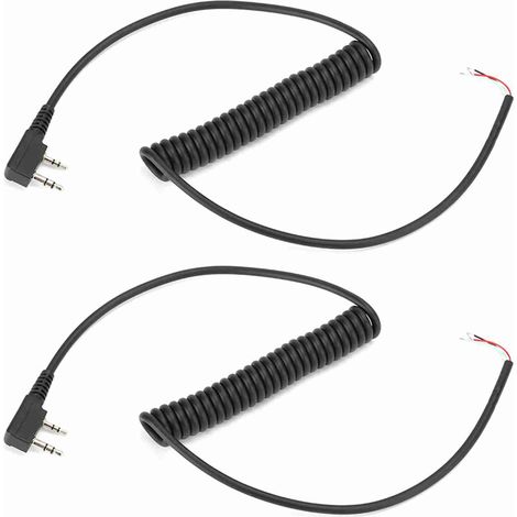 Lot de 2 câbles micro-haut-parleur 2 broches 4 fils pour Baofeng UV5R et Kenwood TK370