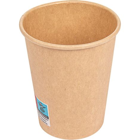 50 pezzi - Bicchieri Bevande Calde 1 Parete 180 ml 260 + 18 Pe G/M2 Ø7,2/5,3X7,8 cm Marrone Cartoncino (1/2)