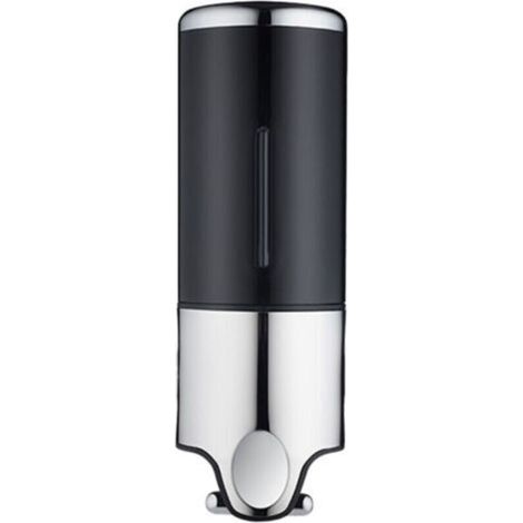Wall-mounted soap dispenser, manual liquid soap dispenser for hanging in kitchens and hotels, for shampoo, conditioner, and shower gel, 500 ml, black, 24 x 12 cm (1/4)
