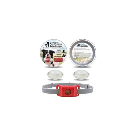 Aquality Pets Collier Antiparasitaire, Collier Anti Puces pour Chien, Réglable Naturel Pendentif Répulsif aux Huiles Essentielles avec 2 Capsules Remplaçables (Red) (1/5)