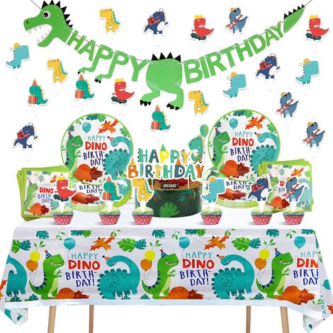 57 Pièces Anniversaire Dinosaure Deco Anniversaire Dinosaure Can 10 Guests (1/5)