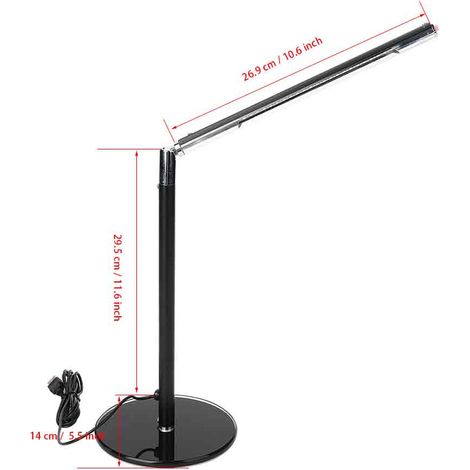 DC5V 4,5W USB-Lade-LED-Tischlampe, faltbar, Schreibtischlampe für Schlafzimmer, Lesen und Lernen, Schwarz (1/4)