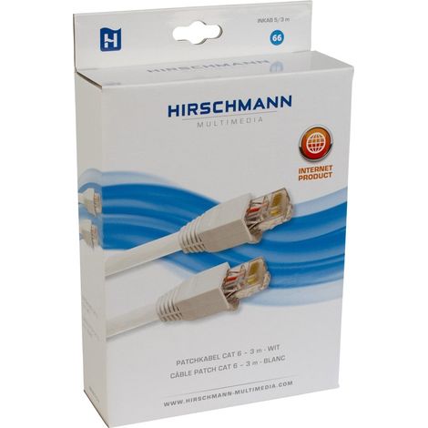 Hirschmann 695020404 cable de red Blanco 3 m Cat6 U/UTP (UTP)