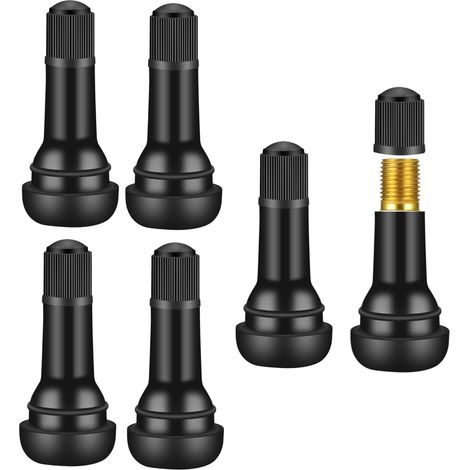 Valves en caoutchouc TR413, 6 pièces Valves de pneus de voiture Valves de pneus en caoutchouc universelles Valves en caoutchouc à encliqueter pour la plupart des voitures et motos (1/5)