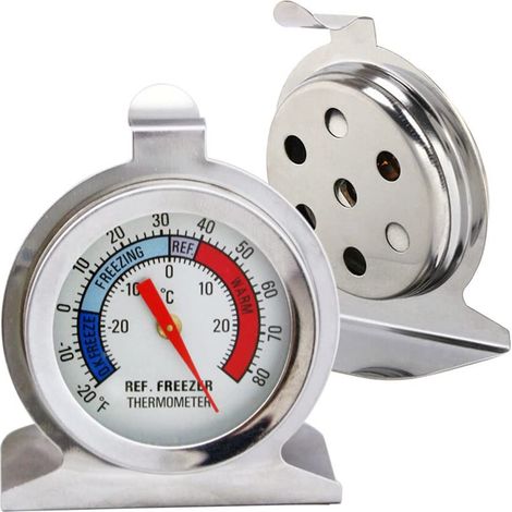 Filiyano-Thermomètre en acier inoxydable, thermomètre pour réfrigérateur, thermomètre pour congélateur, accessoires pour réfrigérateurs et (1/4)