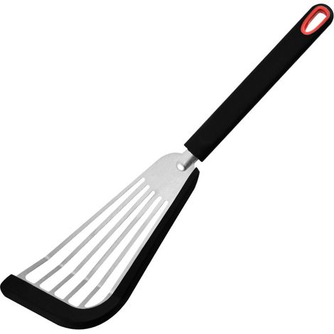 Antihaft-Fischspatel mit Silikonrand Antihaft-Fischspatel Hitzebeständiger Fischspatel Kochsilikon-Fischspatel zum Wenden, Braten, Wenden von Speisen (schwarz)