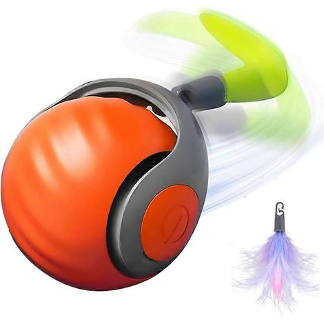 Interaktiver Indoor-Katzenball, automatisch bewegliches Haustierspielzeug, wellenförmiges Design für alle Bodenbeläge, intelligente Hindernisvermeidung. (1/5)