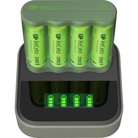 Batterieladegerat 6h inkl 4 gp aa 2100 mah mit ladestation (1/5)