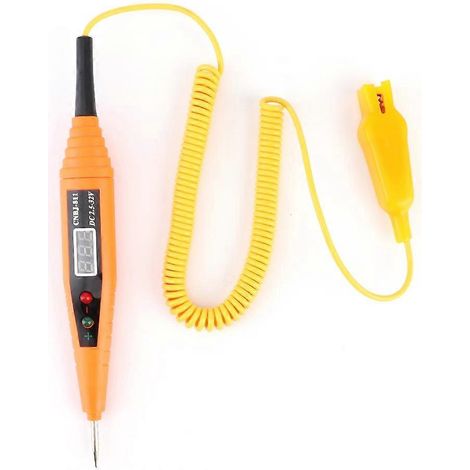 Testeur de tension de batterie numérique CC 2,5–32 V avec système lumineux et sonde de test pour les tests de circuits, outil de diagnostic automobile (1/5)